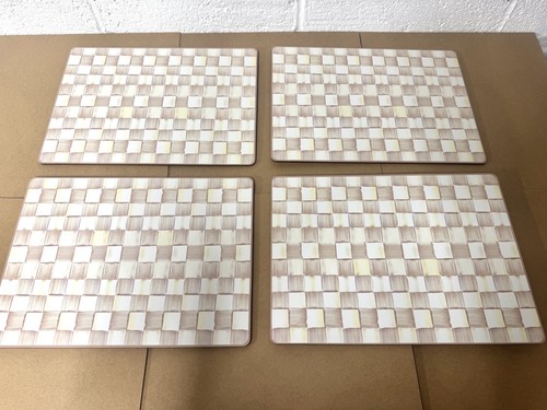 Brown check placemats mocha - placemats,