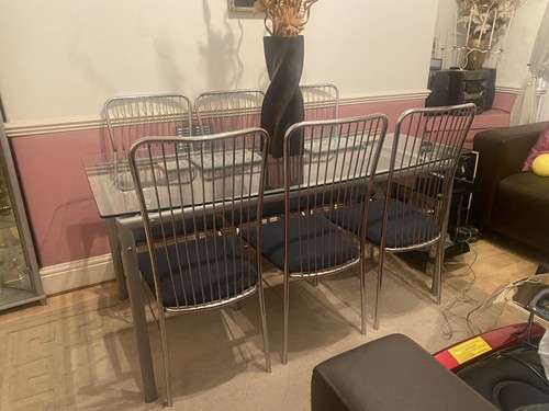 Glass table with - with, 6